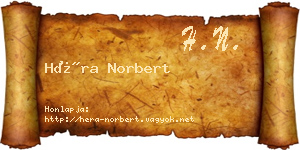 Héra Norbert névjegykártya